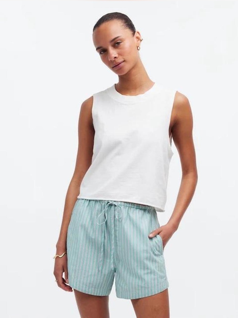Madewell Drawstring Pull-on Shorts Poplin Cotton
